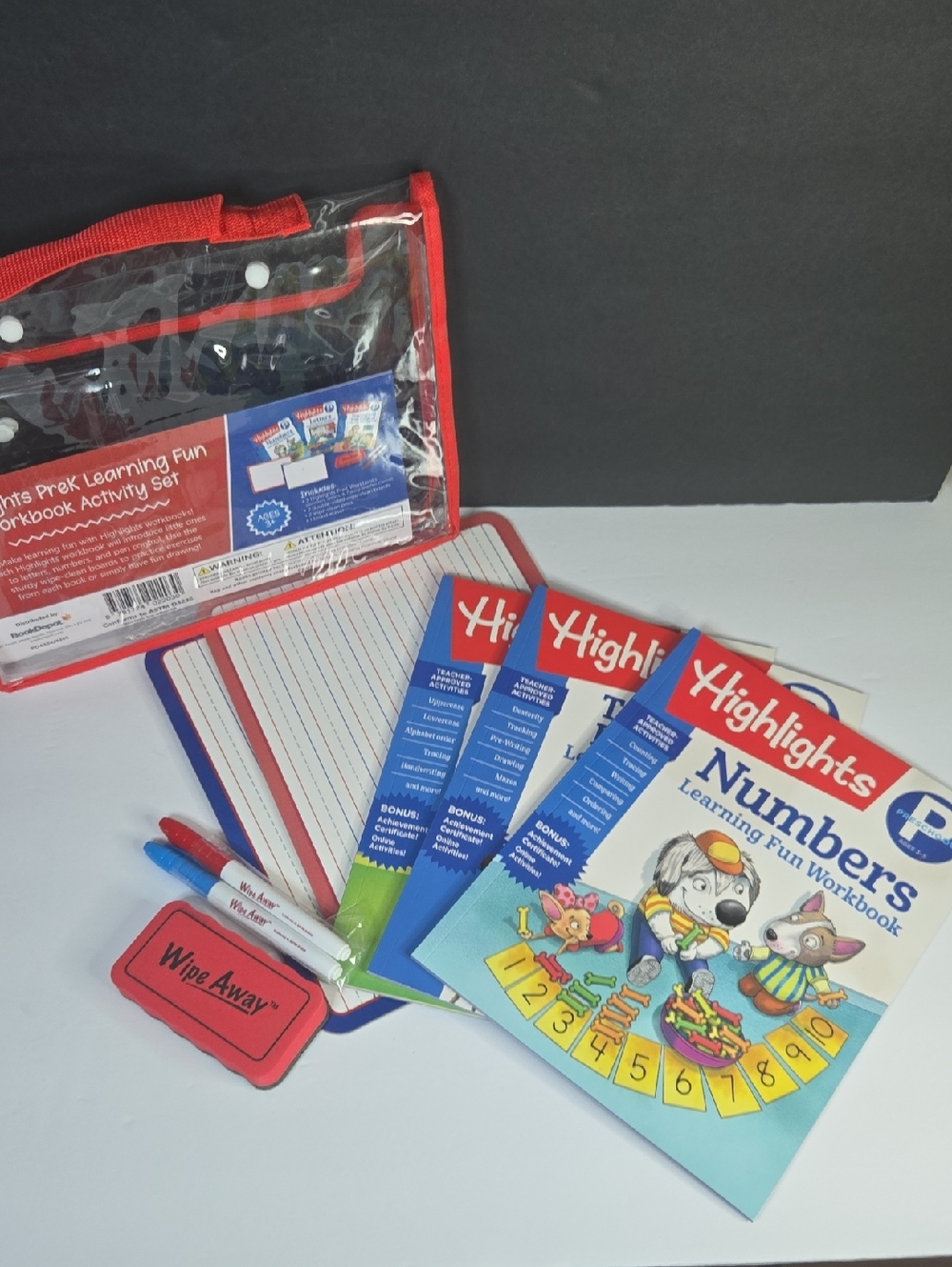 NEW Highlights Numbers Letters Pen Control Learning Fun Workbook Set